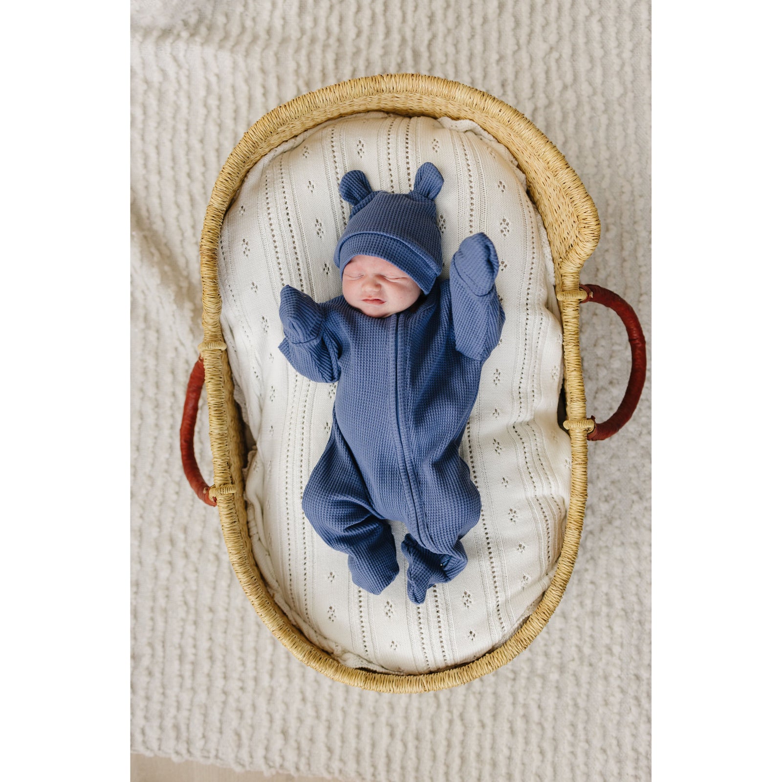 Luna + Luca Bear Waffle Set - Stormy Blue