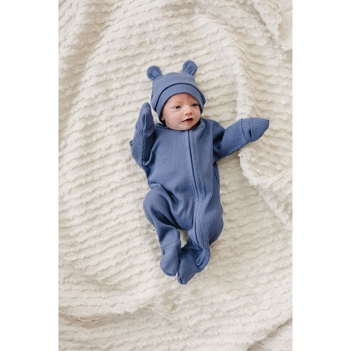 Luna + Luca Bear Waffle Set - Stormy Blue