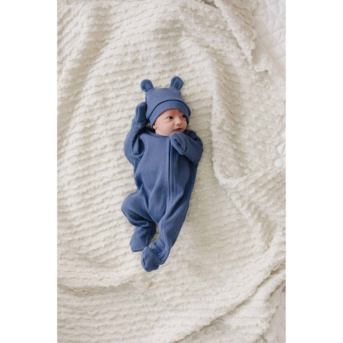 Luna + Luca Bear Waffle Set - Stormy Blue