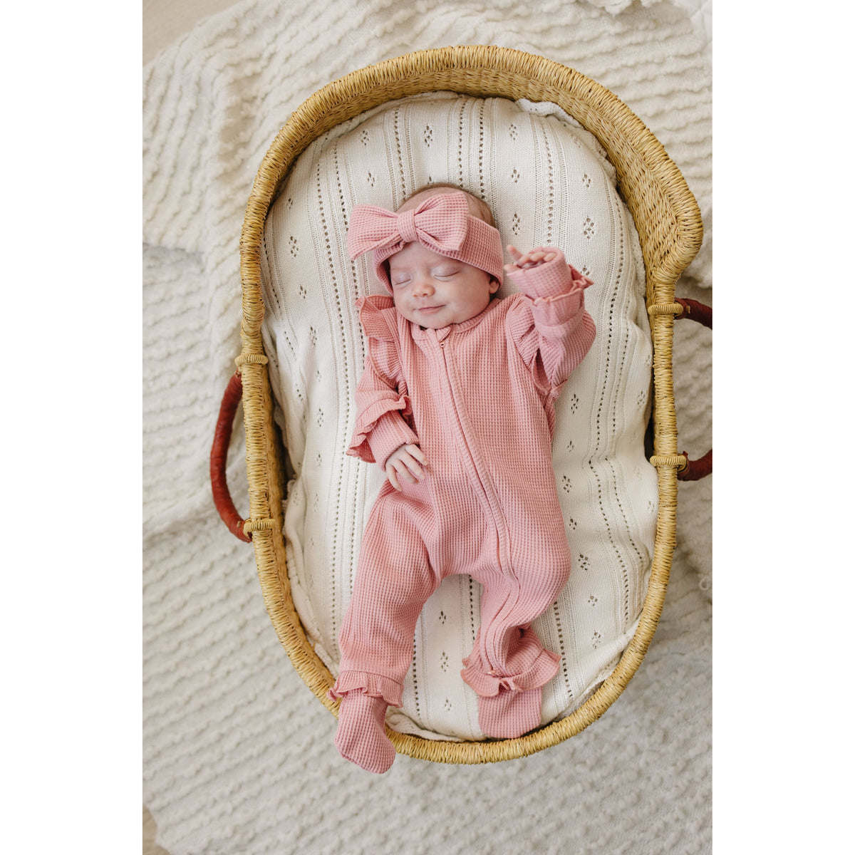 Luna + Luca Ruffle Waffle Set - Dusty Rose