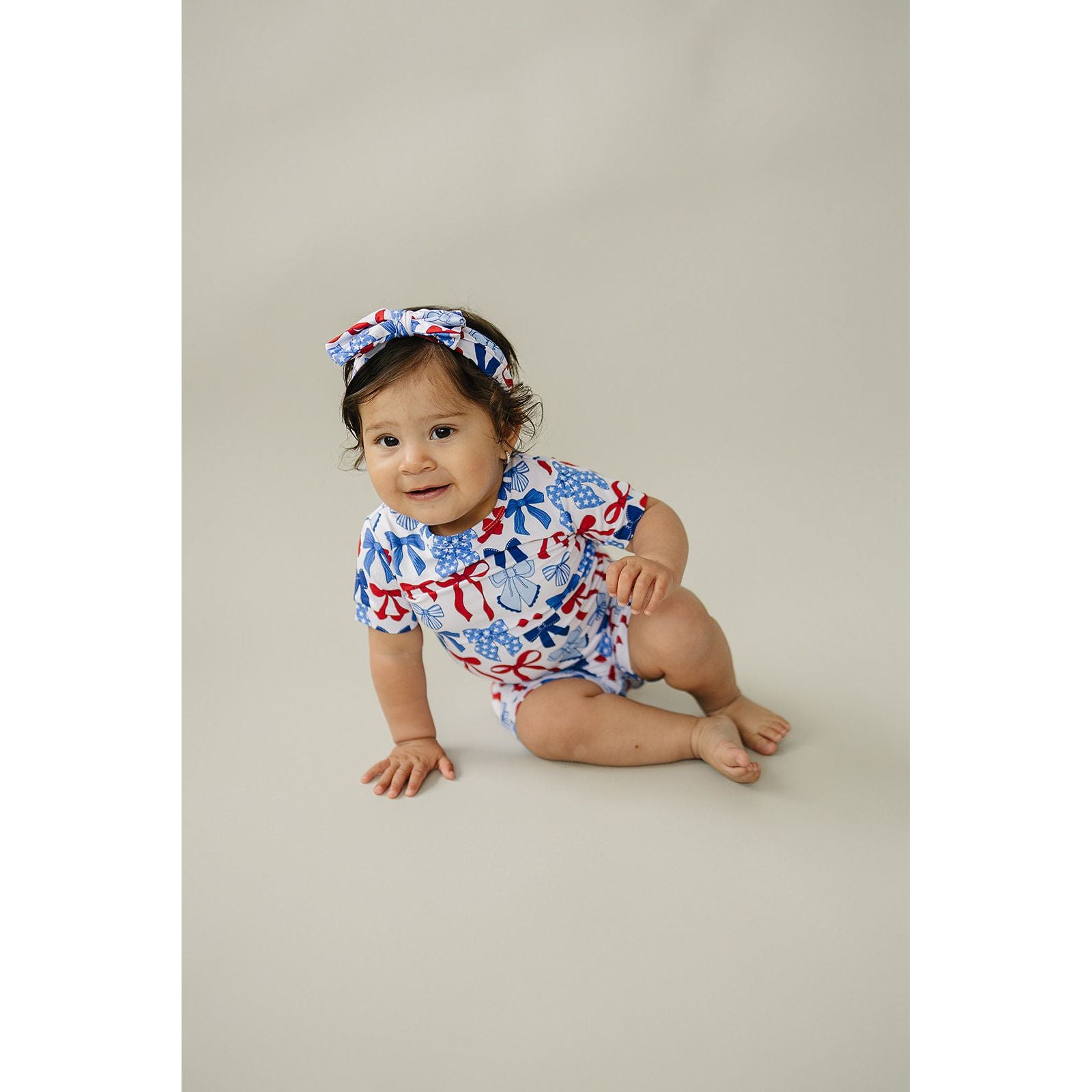 Bamboo Shorts Set | Red-White & Bows