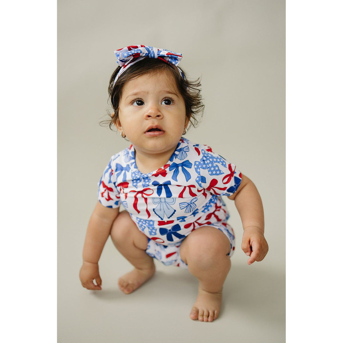 Bamboo Shorts Set | Red-White & Bows