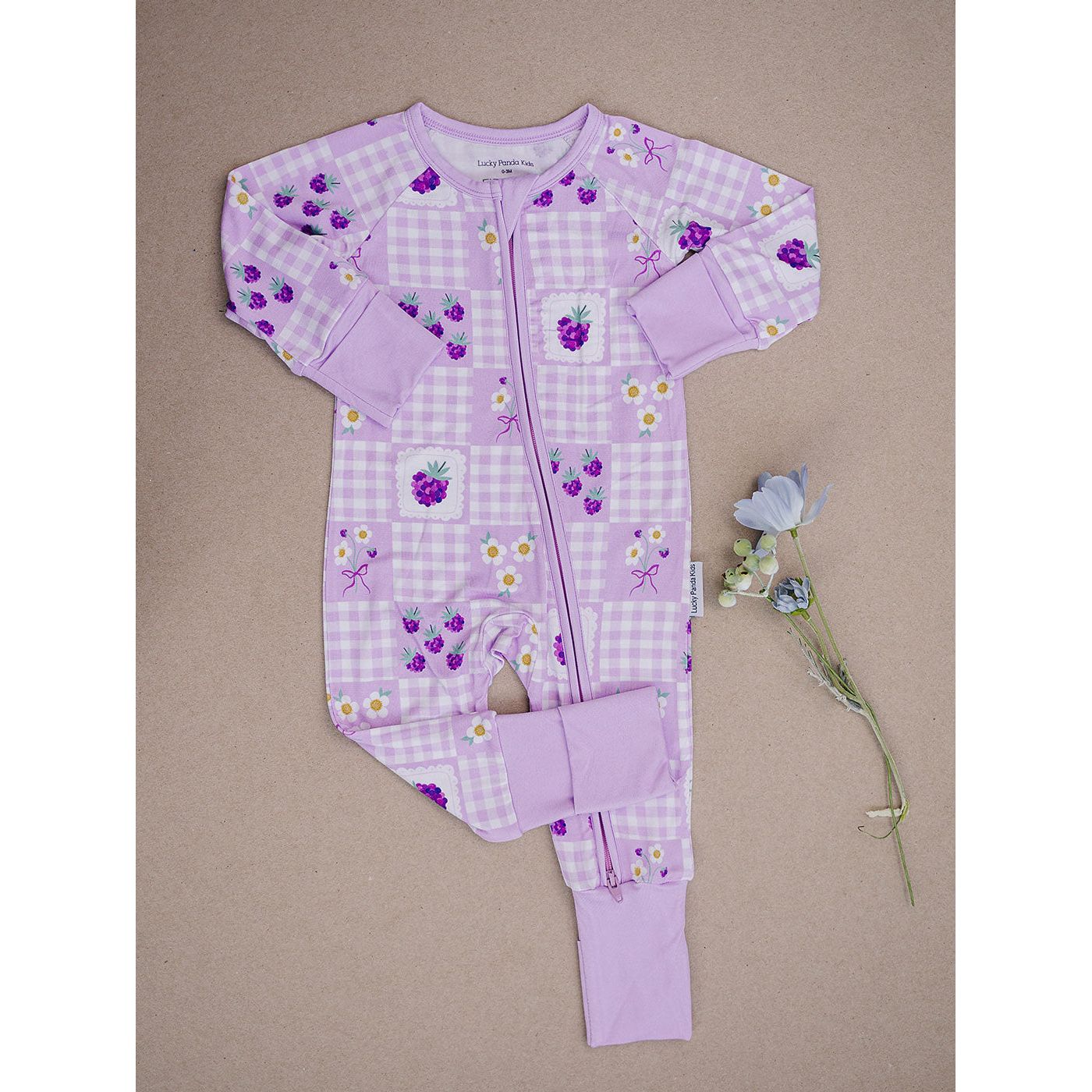 Bamboo Zip Romper | Raspberry