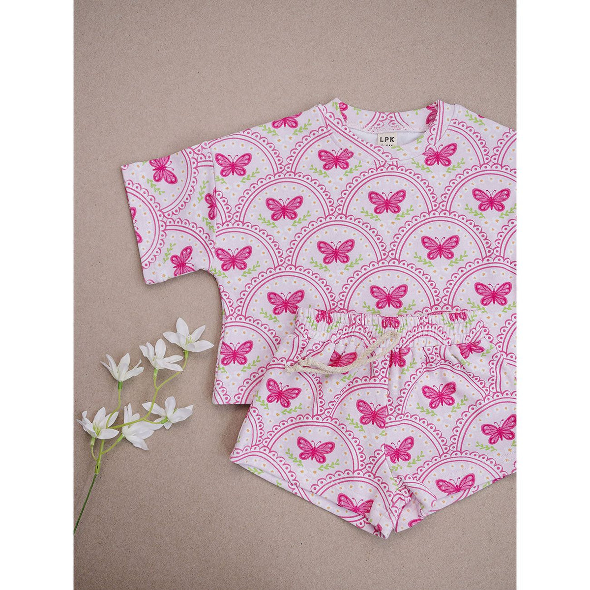 Shorts Set | Pink Butterfly
