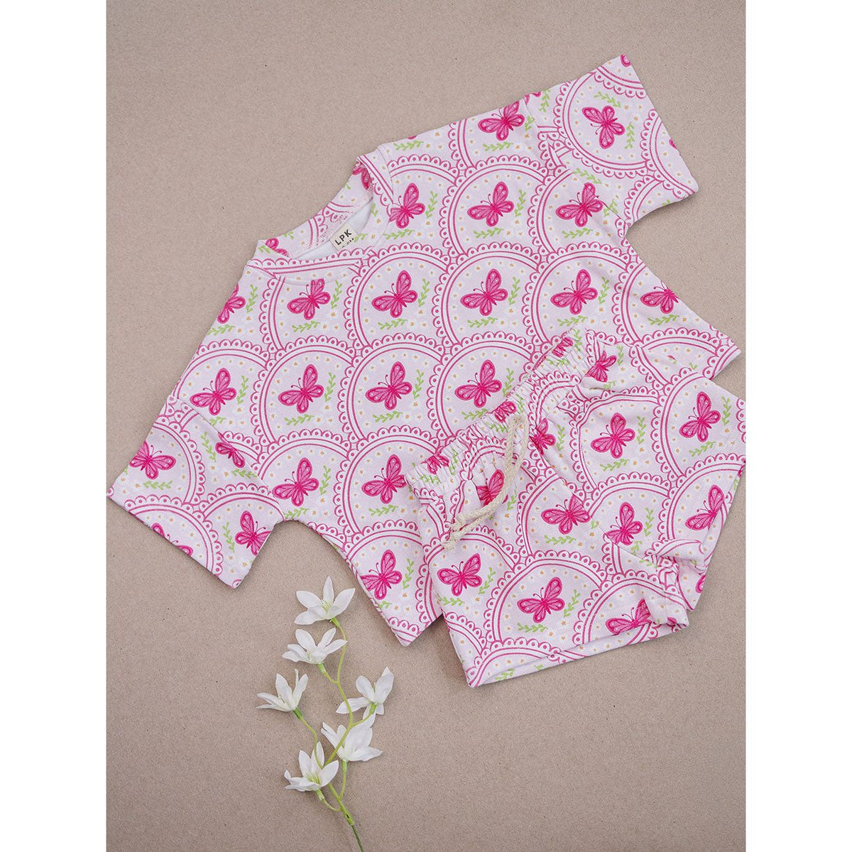 Shorts Set | Pink Butterfly
