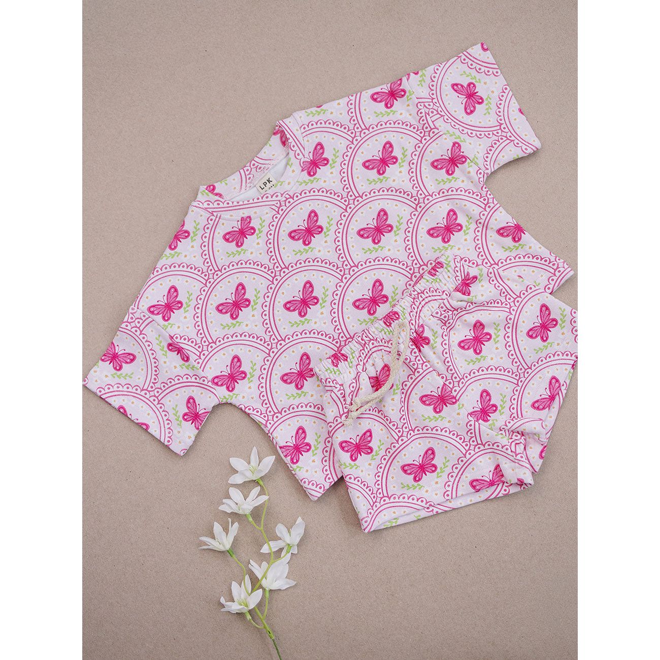 Shorts Set | Pink Butterfly