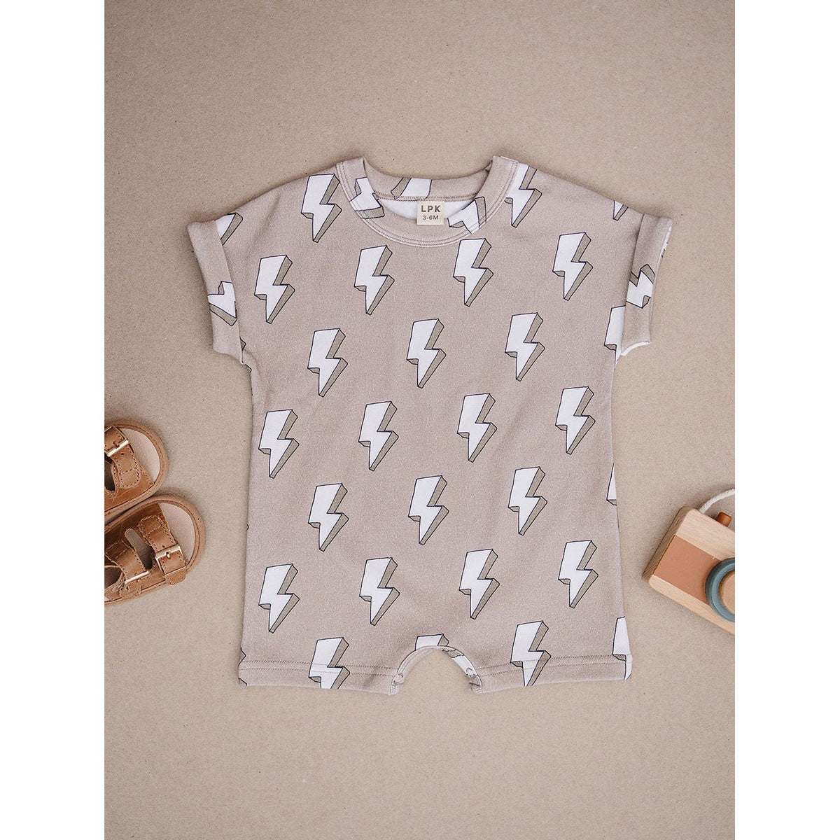 Cotton Romper | Electric Beige