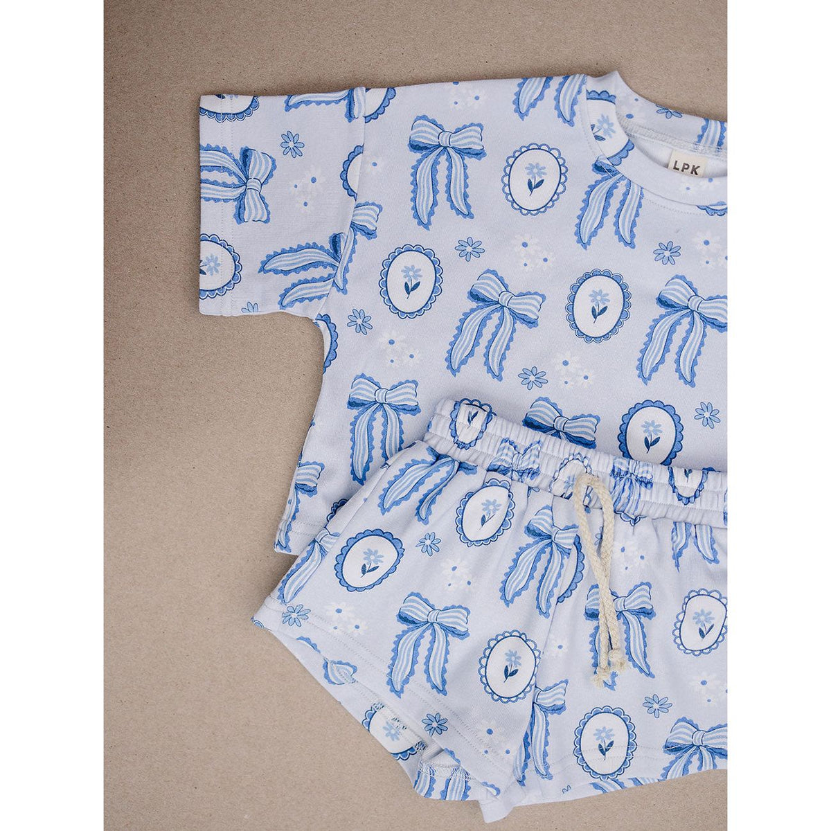 Shorts Set | Blue Bow