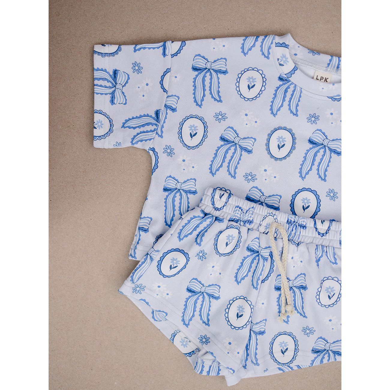 Shorts Set | Blue Bow