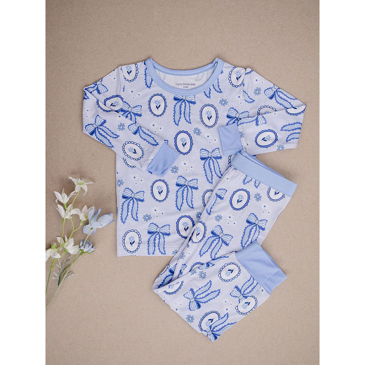 Bamboo Two Piece Set | Blue Bow