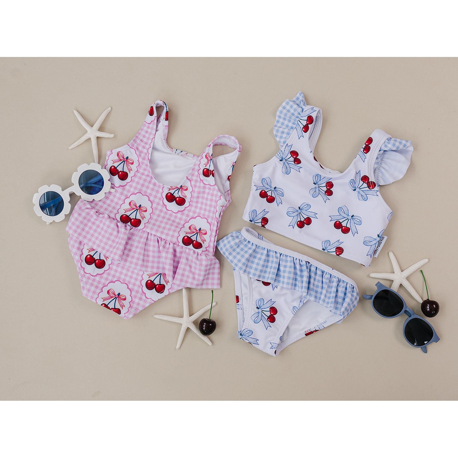 One Piece Swimsuit | Gingham Cherry