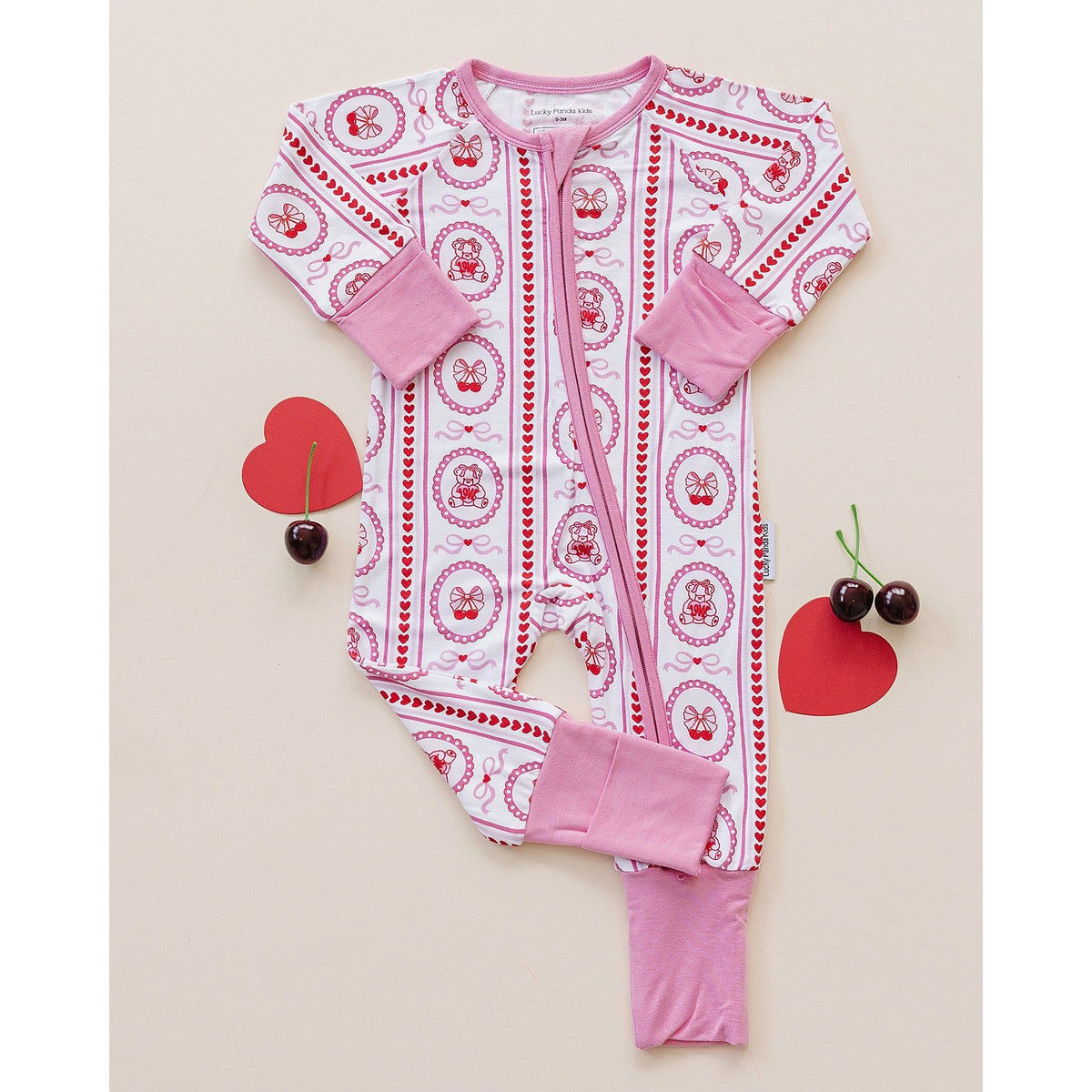 Bamboo Zip Romper | Cherry Bear