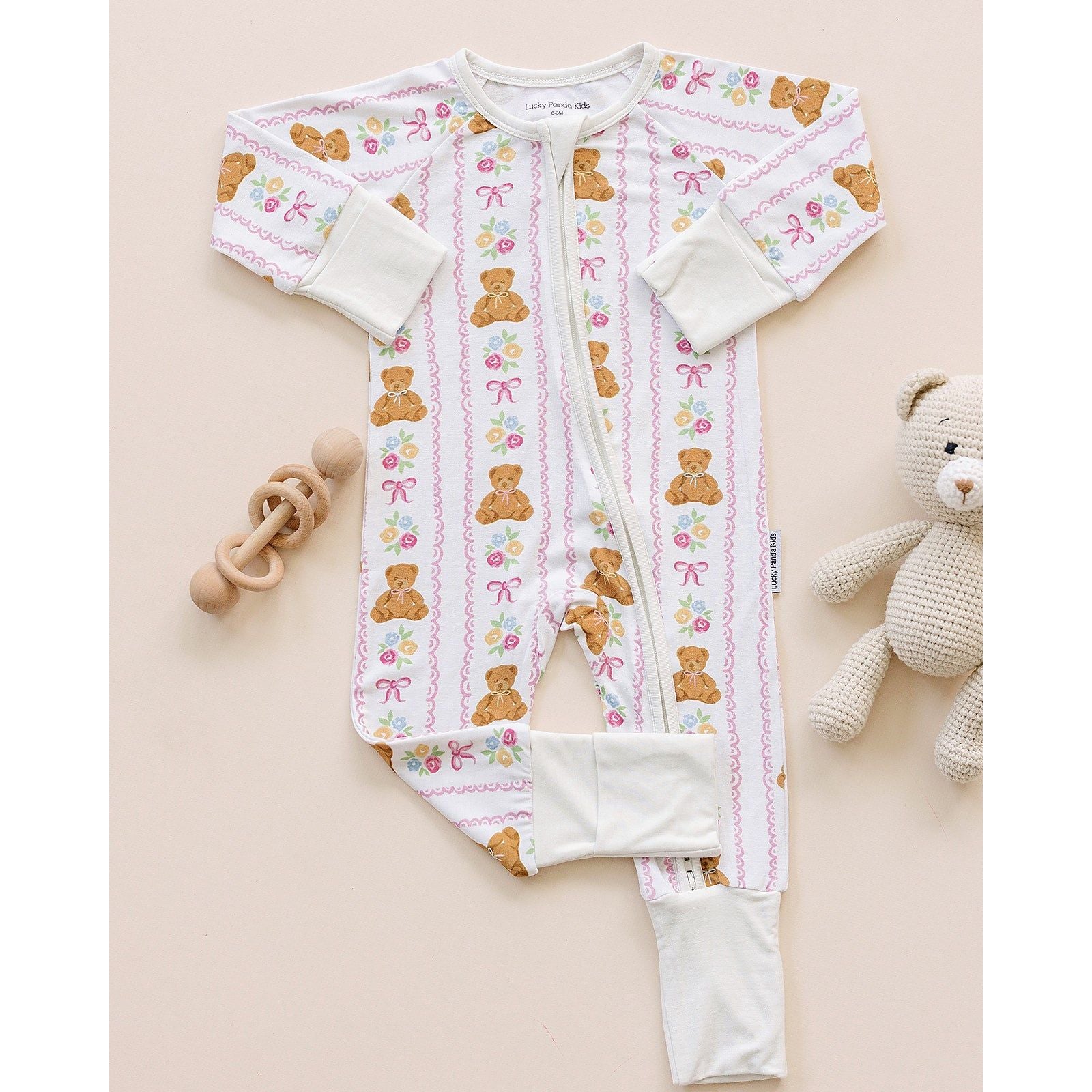 Bamboo Zip Romper | Honey Bear