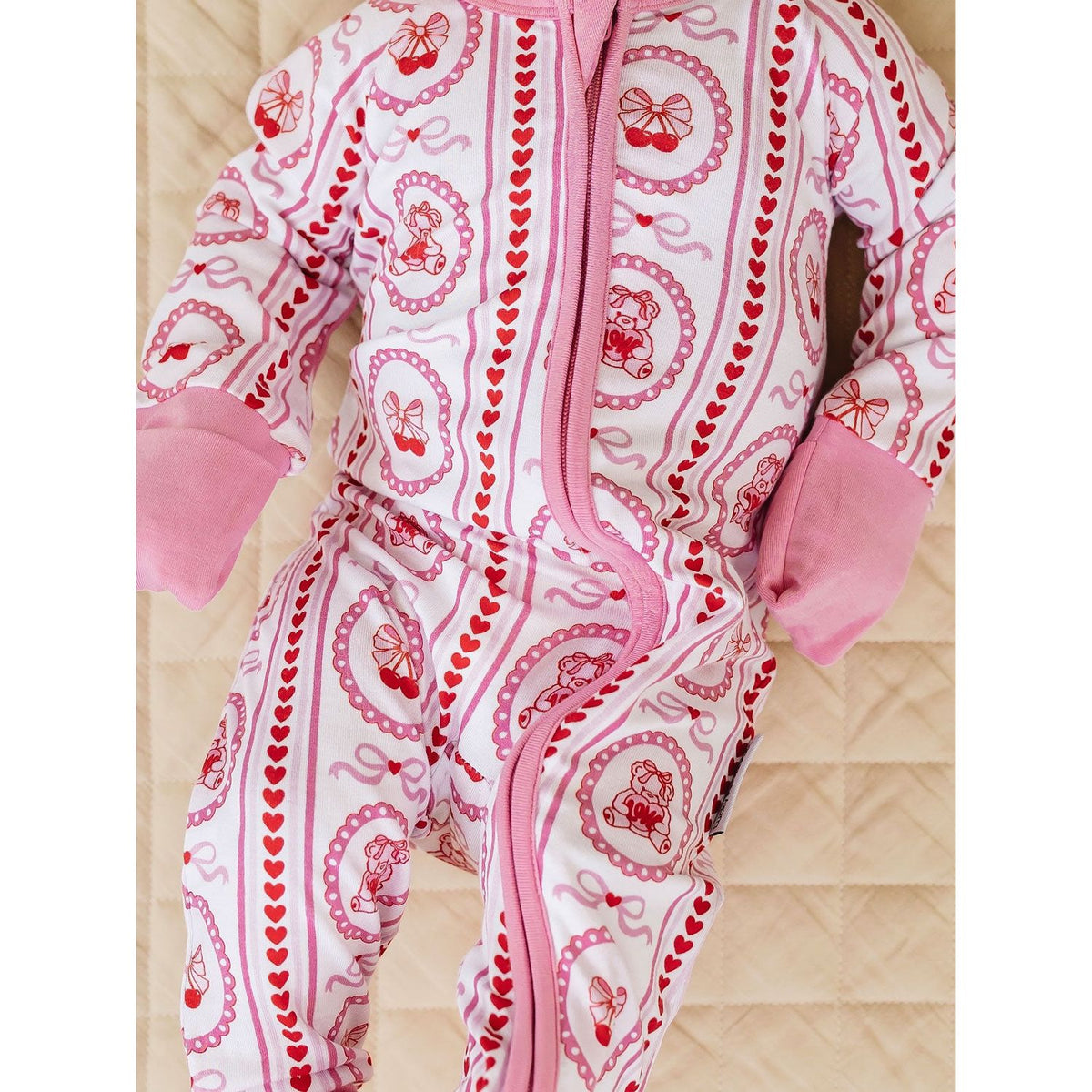Bamboo Zip Romper | Cherry Bear