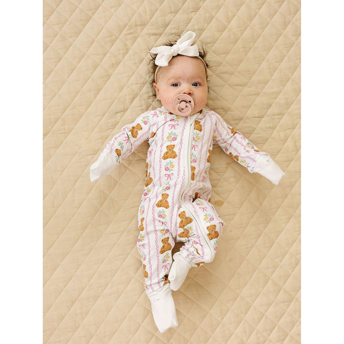 Bamboo Zip Romper | Honey Bear