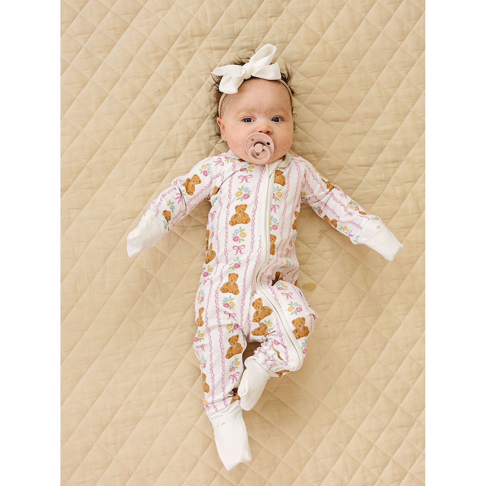 Bamboo Zip Romper | Honey Bear