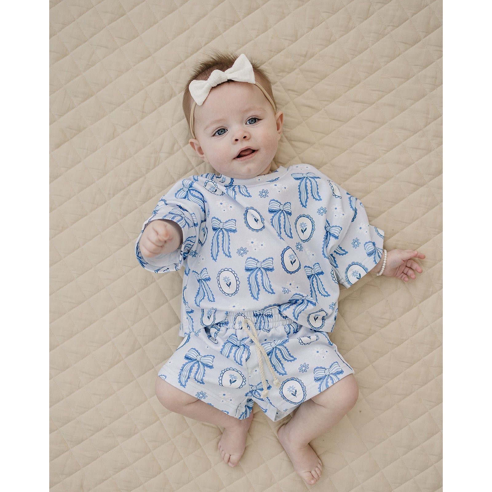 Shorts Set | Blue Bow