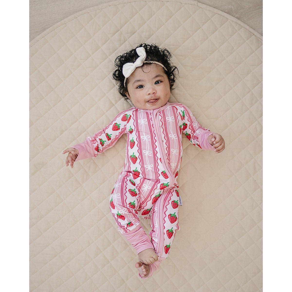 Bamboo Zip Romper | Strawberry