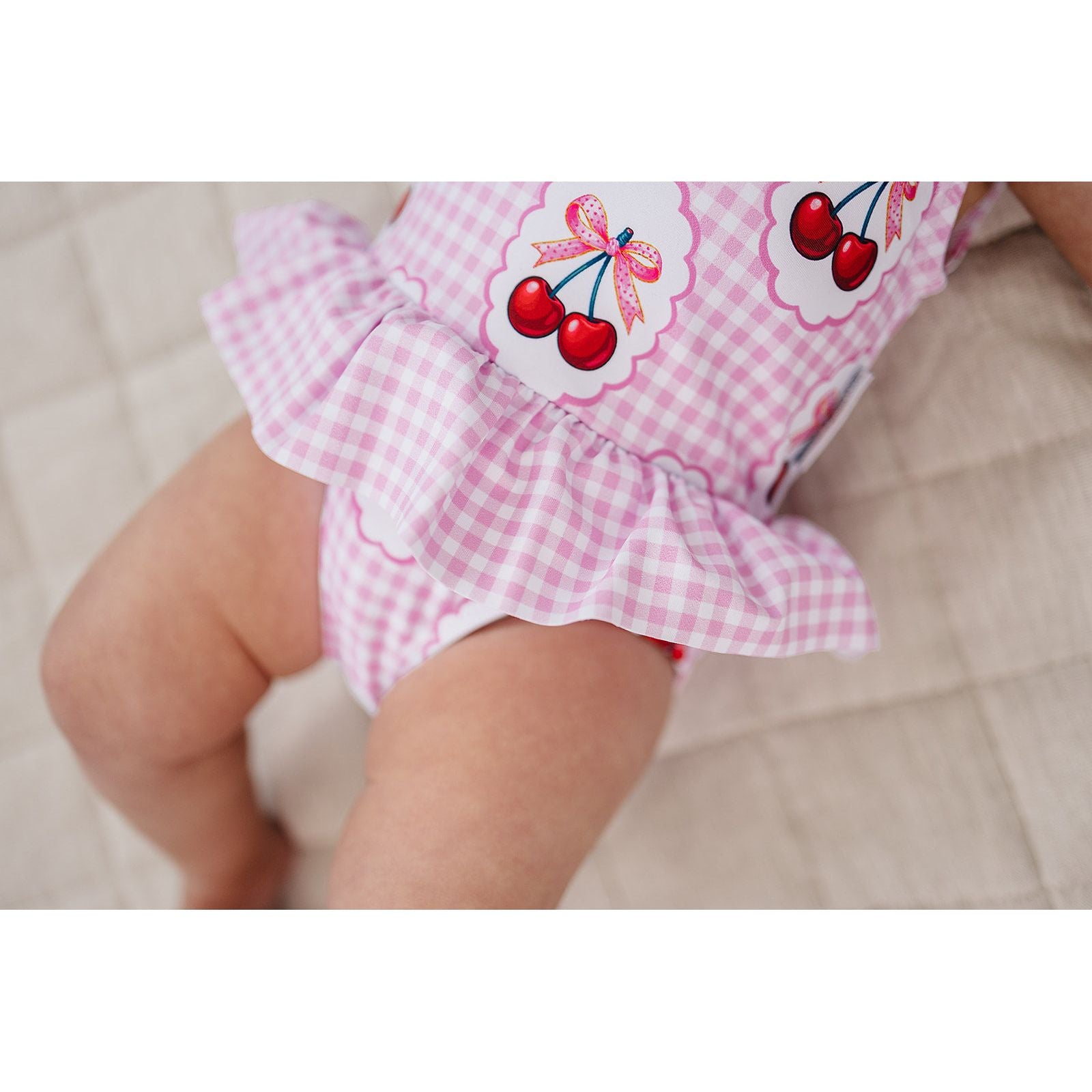 One Piece Swimsuit | Gingham Cherry