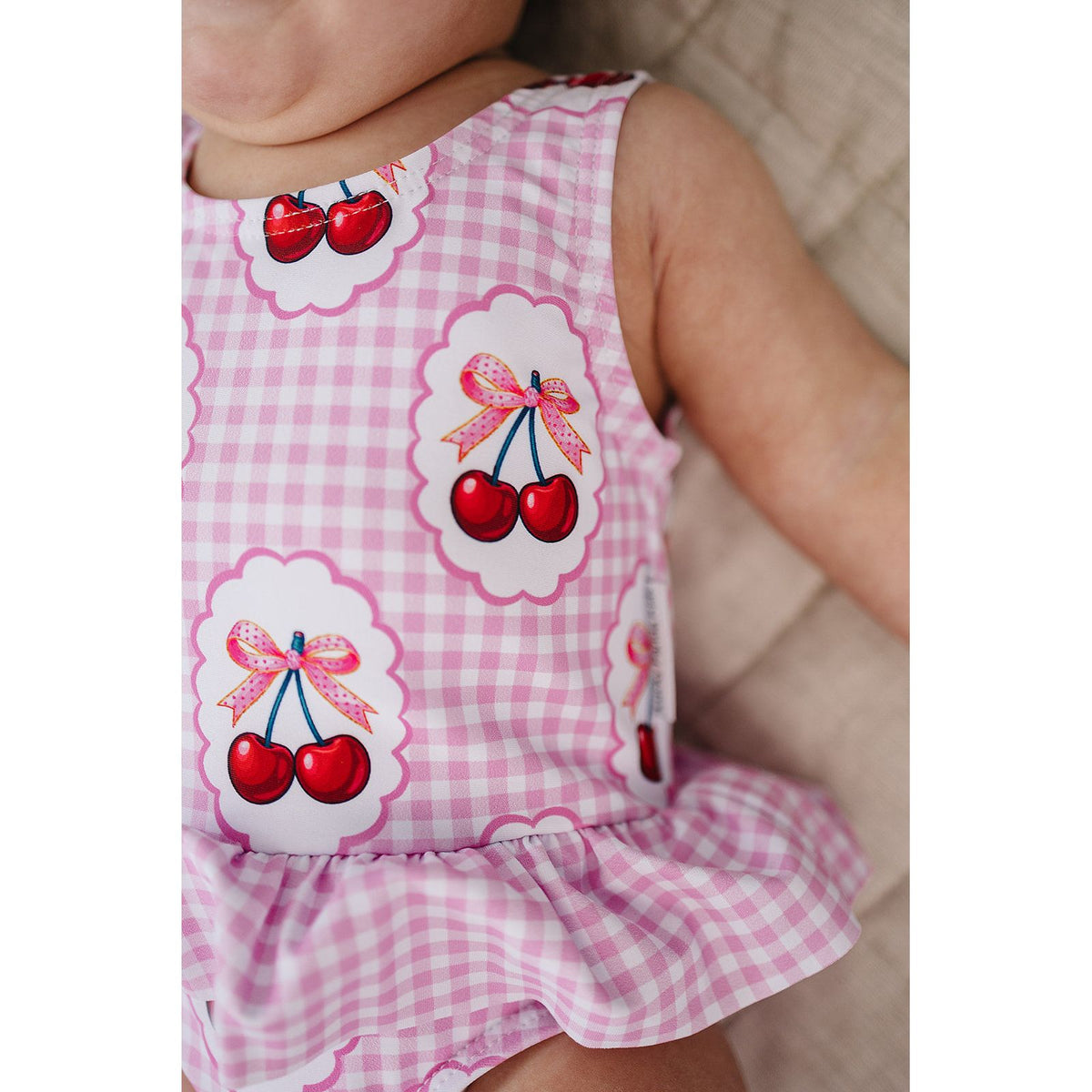 One Piece Swimsuit | Gingham Cherry