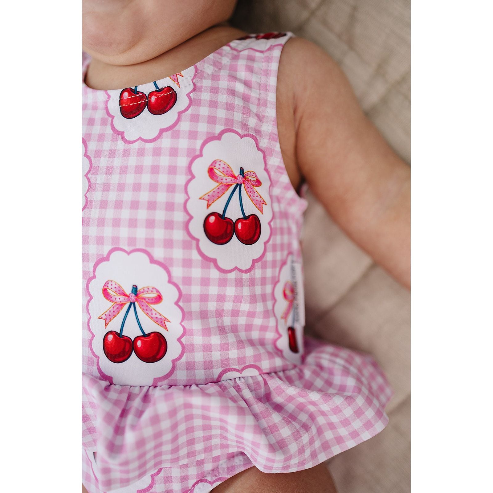 One Piece Swimsuit | Gingham Cherry