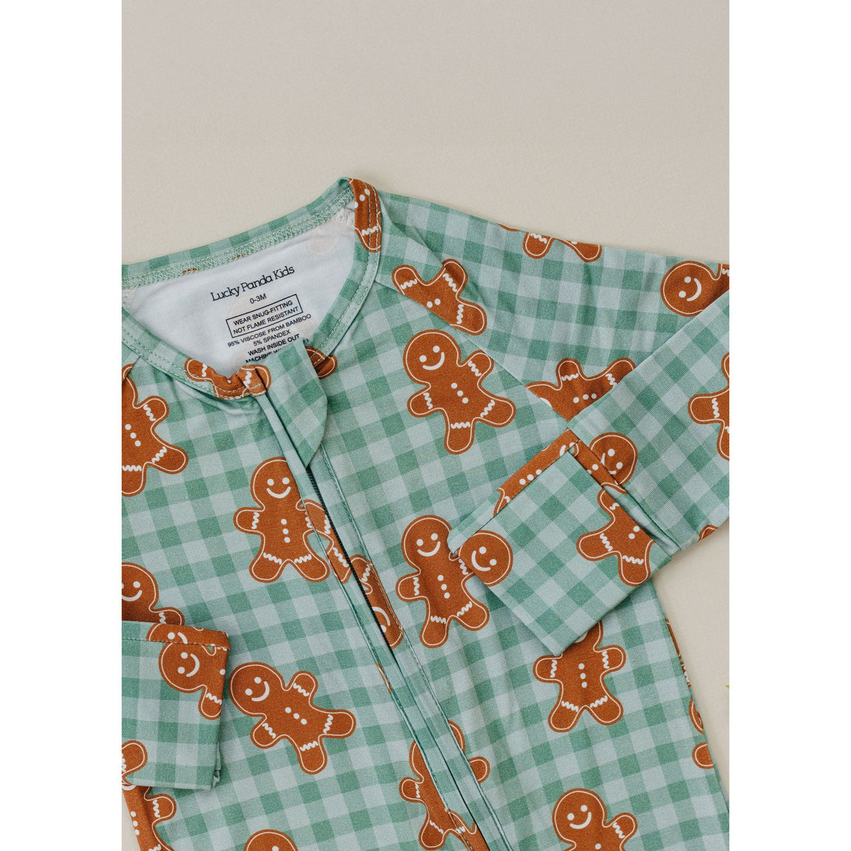 Bamboo Zip Romper | Gingerbread Gingham