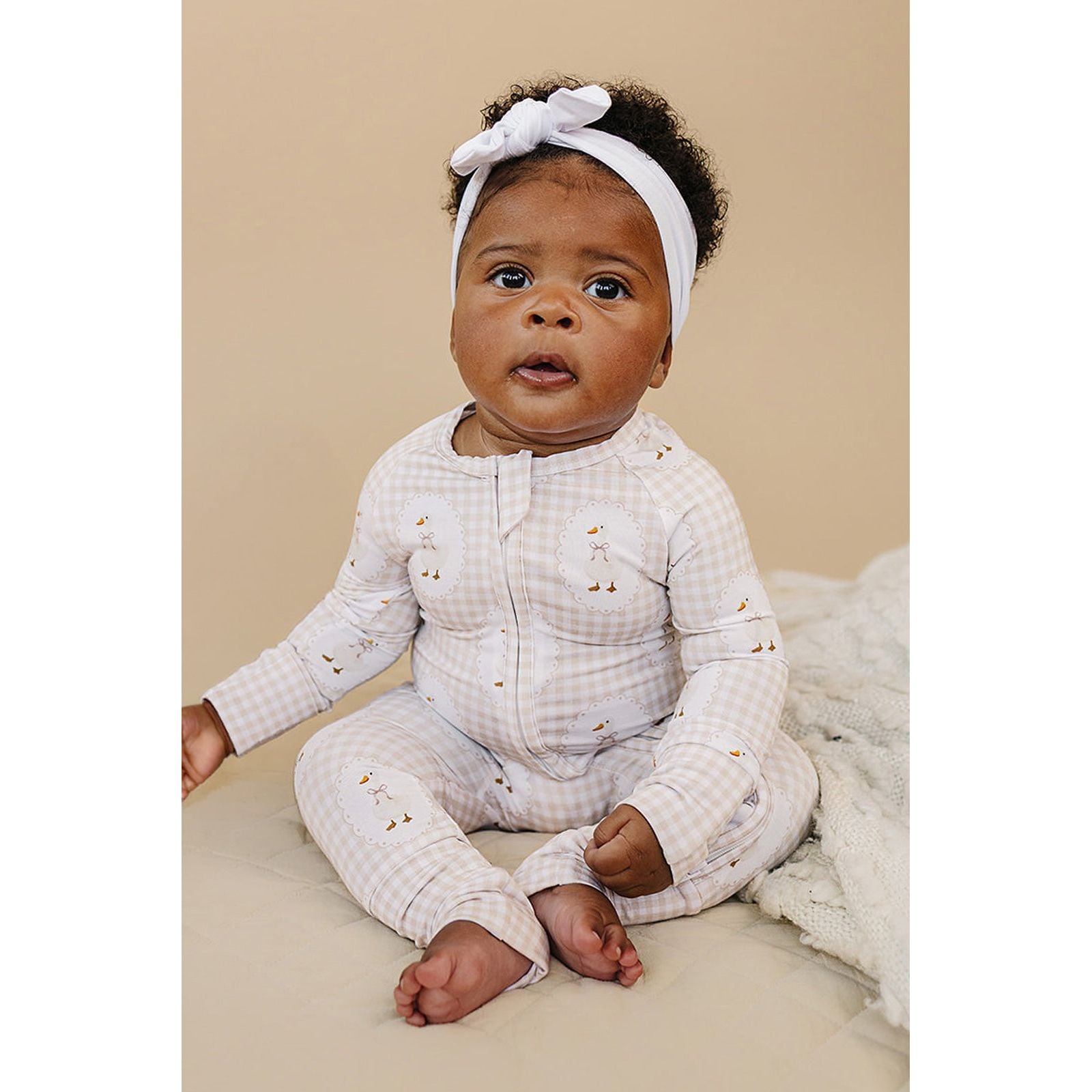 Bamboo Zip Romper | Gingham & Goose