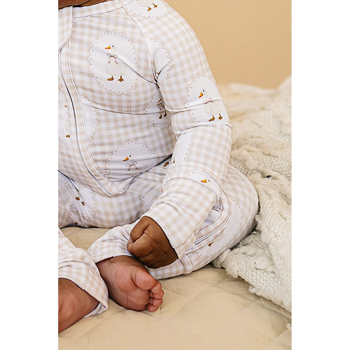 Bamboo Zip Romper | Gingham & Goose