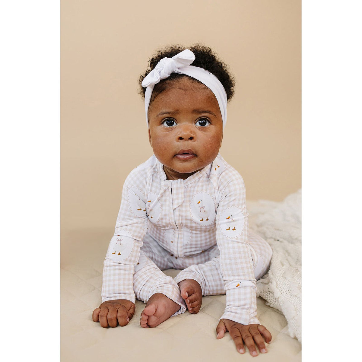 Bamboo Zip Romper | Gingham &amp; Goose