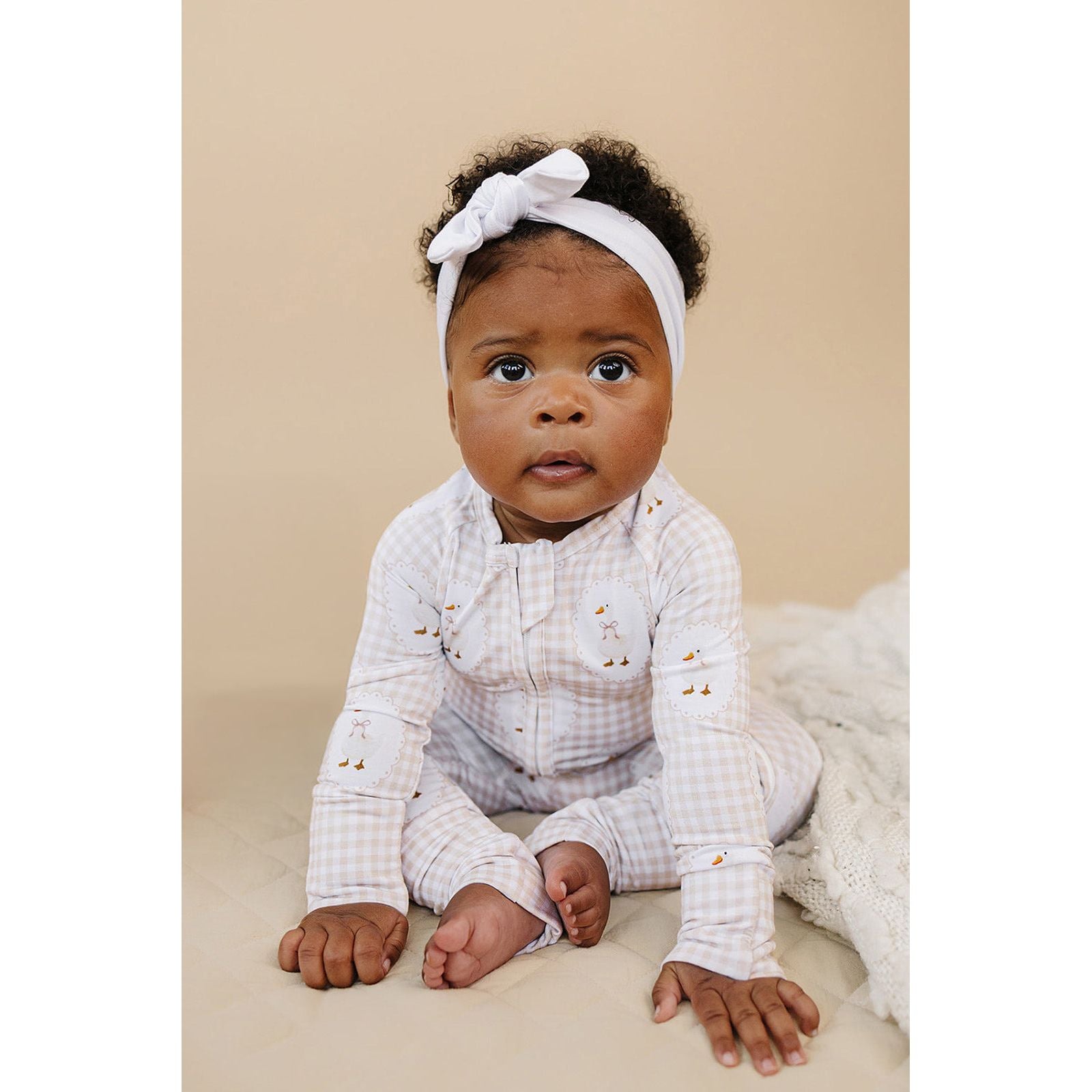 Bamboo Zip Romper | Gingham & Goose