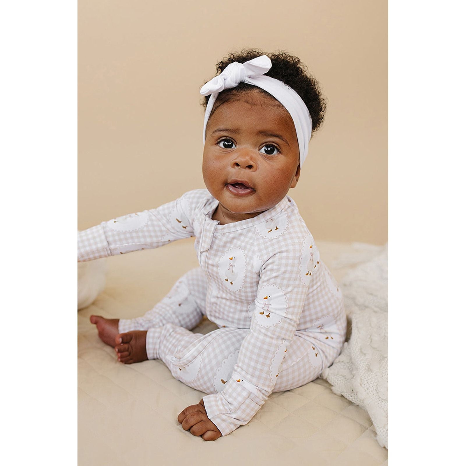 Bamboo Zip Romper | Gingham & Goose