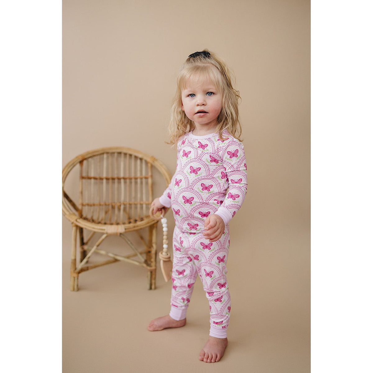 Bamboo Two Piece Set | Pink Butterfly