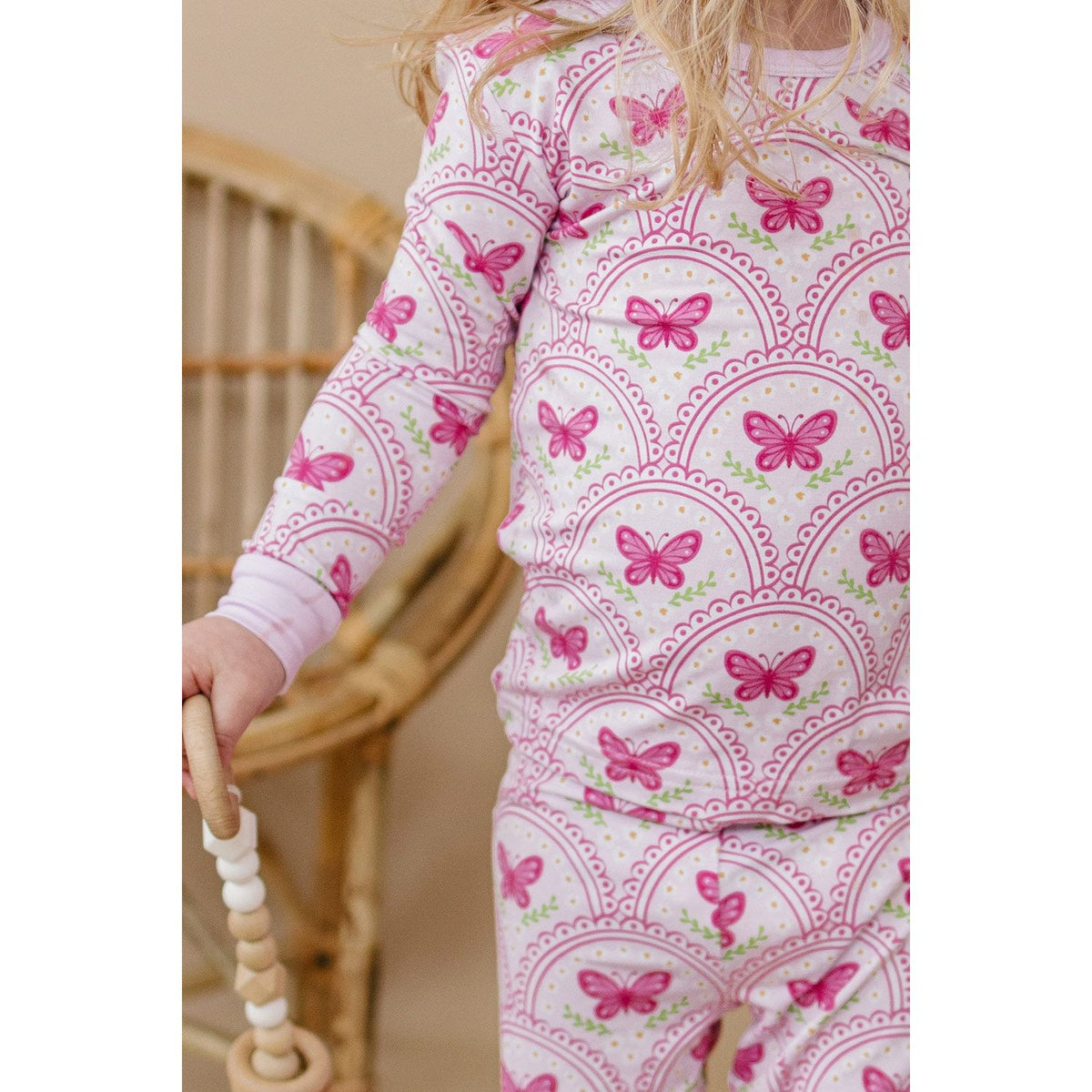 Bamboo Two Piece Set | Pink Butterfly