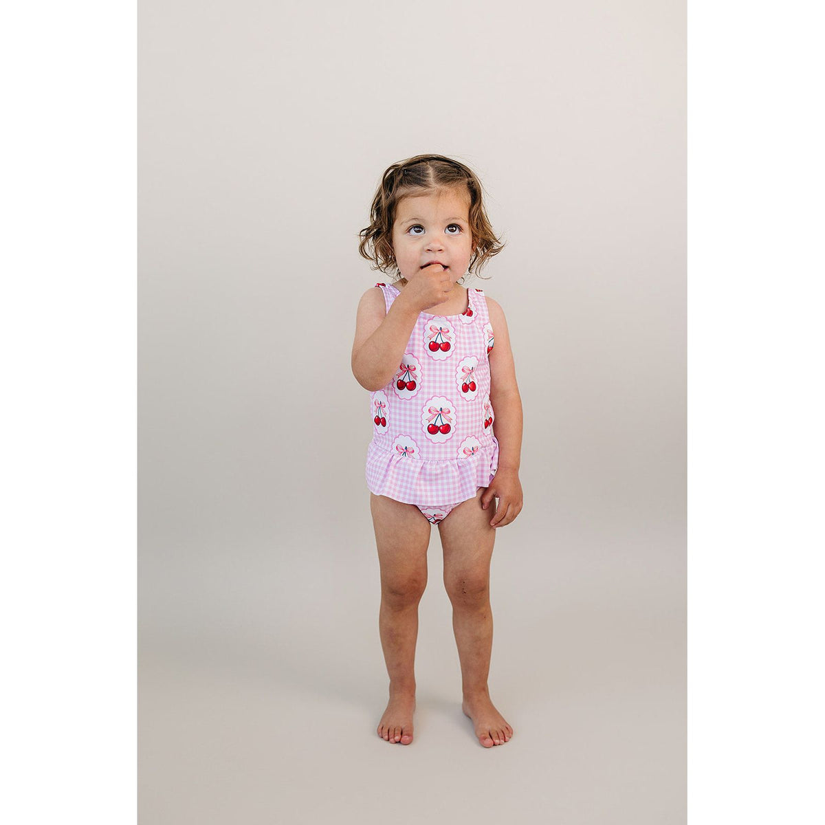 One Piece Swimsuit | Gingham Cherry