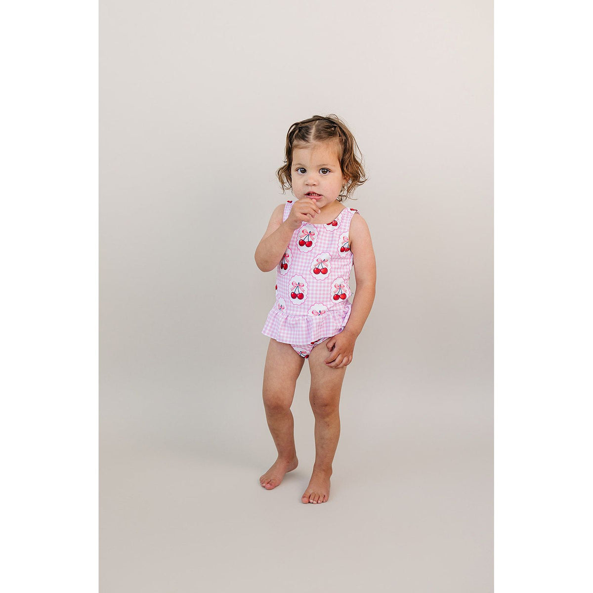 One Piece Swimsuit | Gingham Cherry