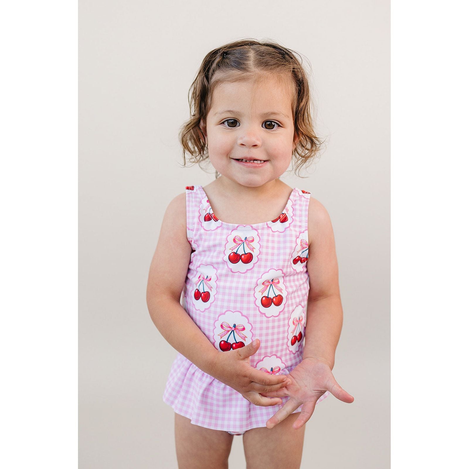 One Piece Swimsuit | Gingham Cherry