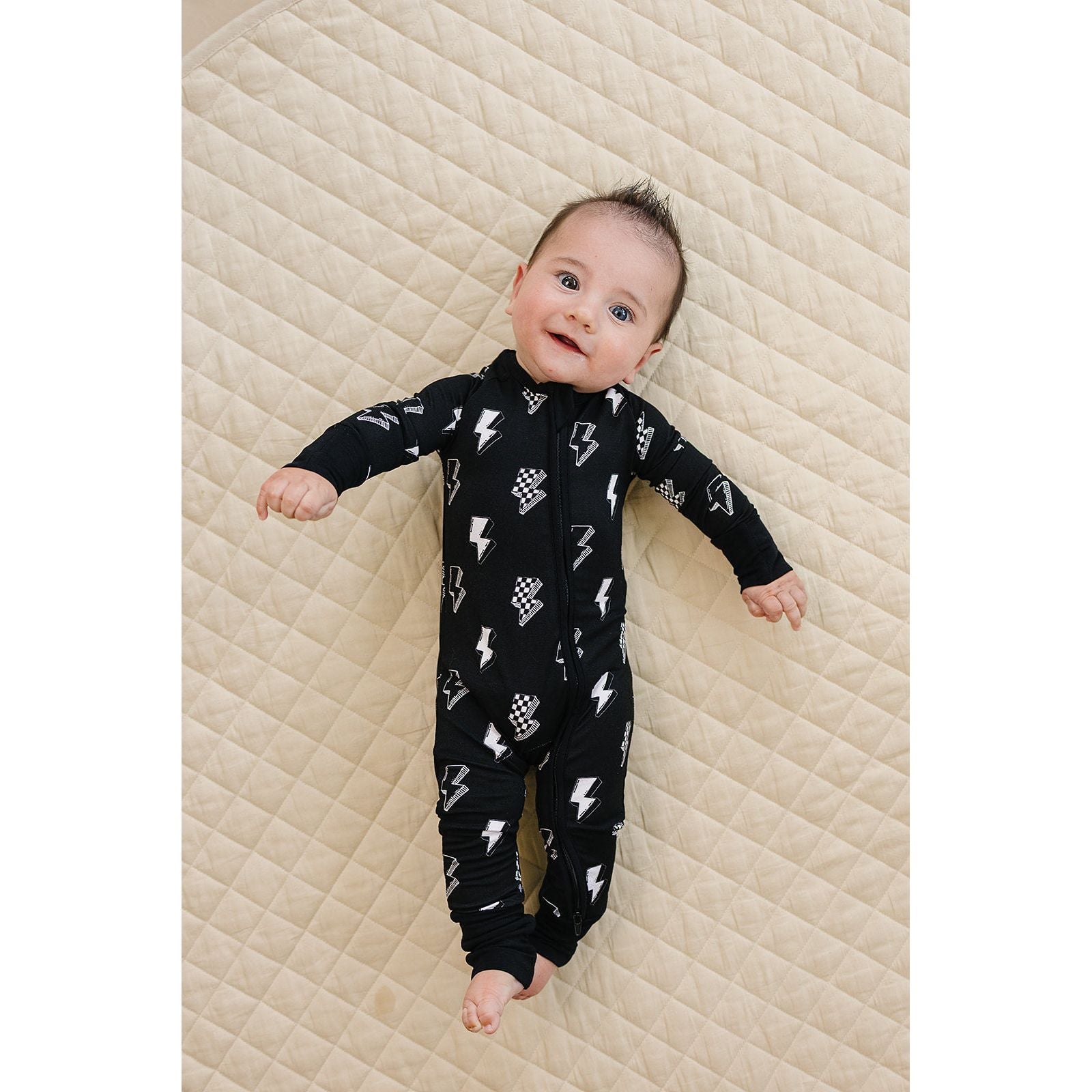 Bamboo Zip Romper | Ink Bolts