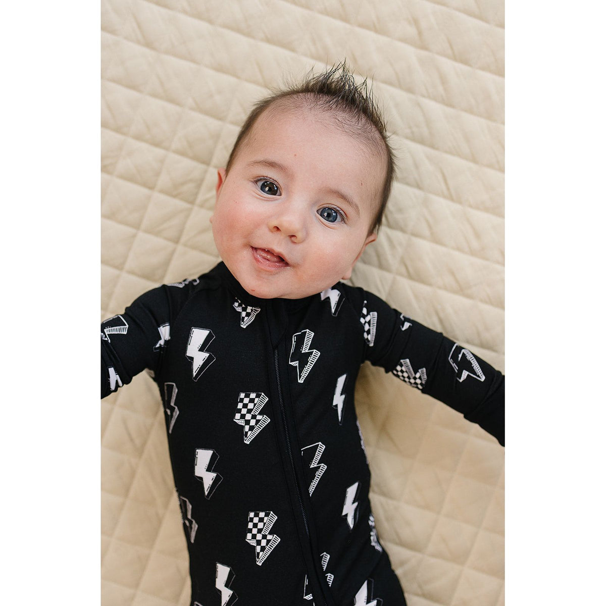 Bamboo Zip Romper | Ink Bolts