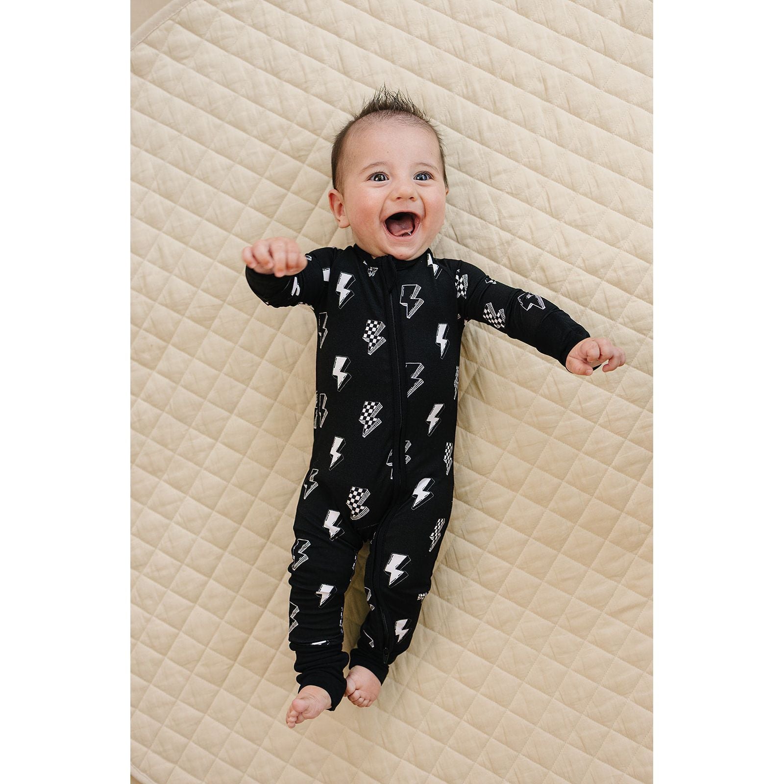 Bamboo Zip Romper | Ink Bolts