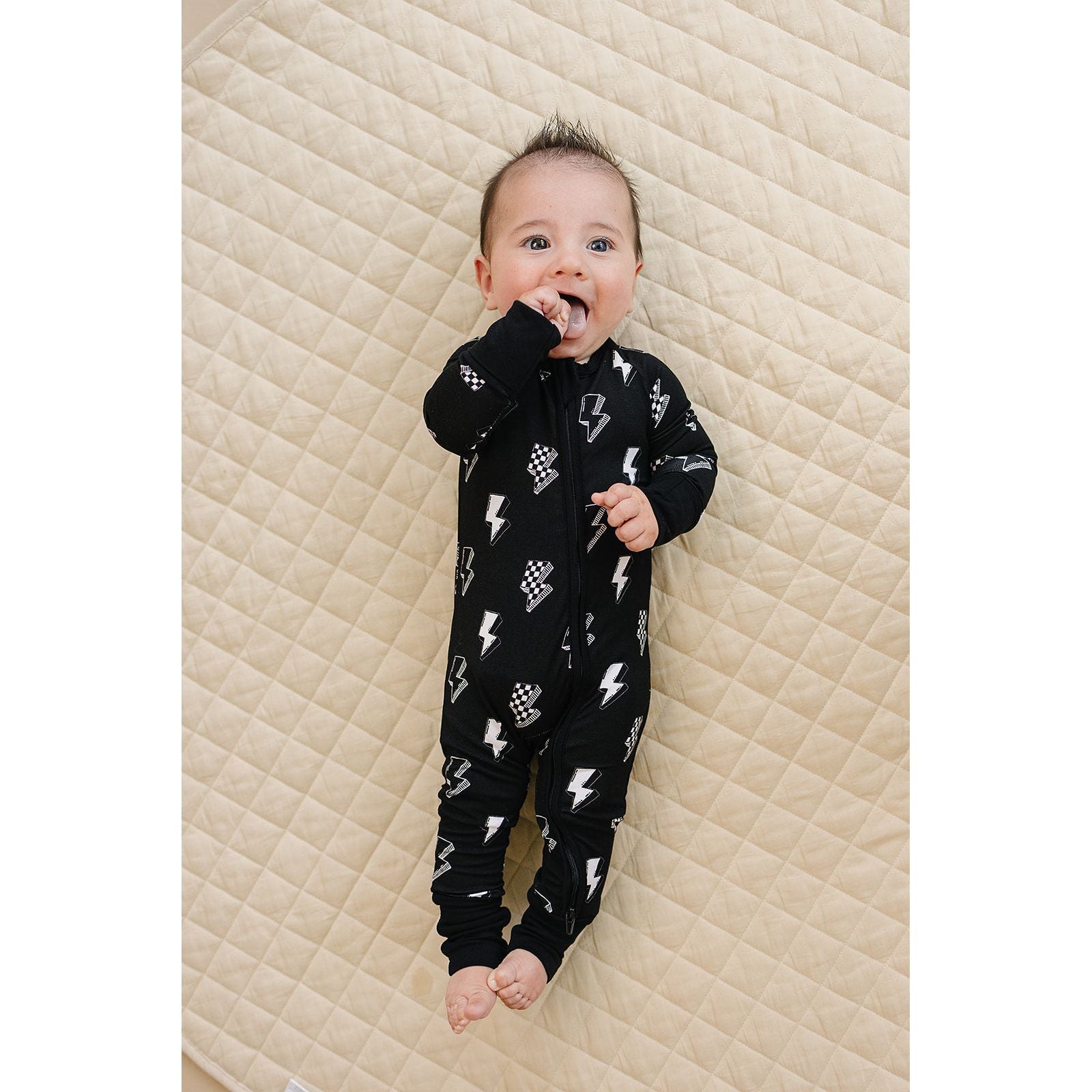 Bamboo Zip Romper | Ink Bolts