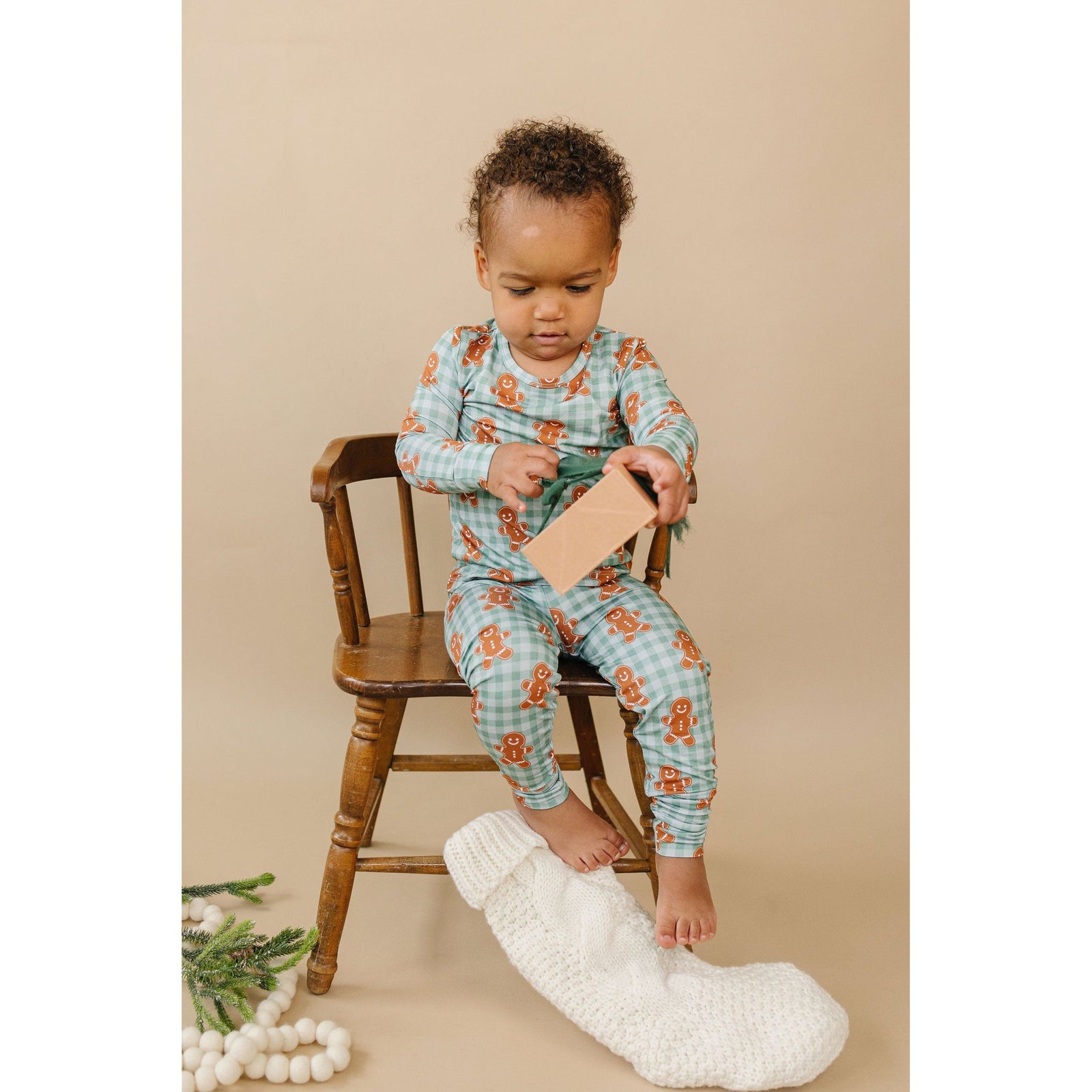 Bamboo Two Piece Set | Gingerbread Gingham