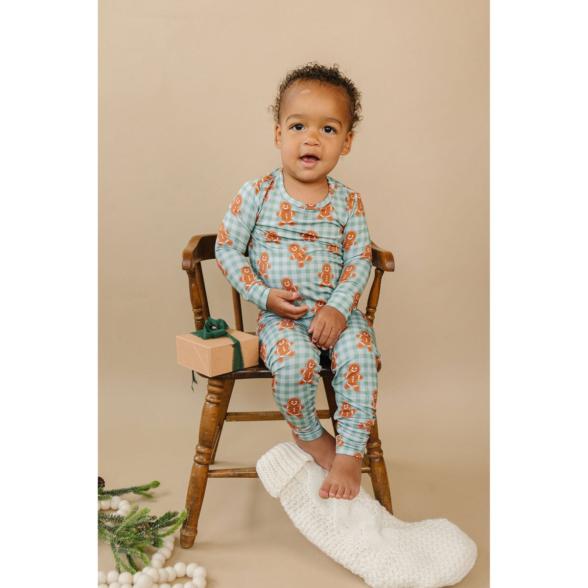 Bamboo Two Piece Set | Gingerbread Gingham