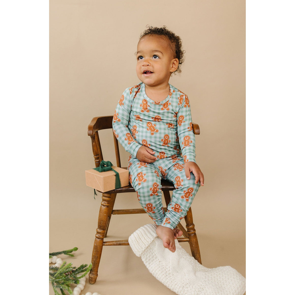 Bamboo Two Piece Set | Gingerbread Gingham