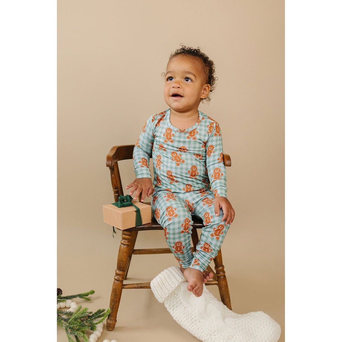 Bamboo Two Piece Set | Gingerbread Gingham