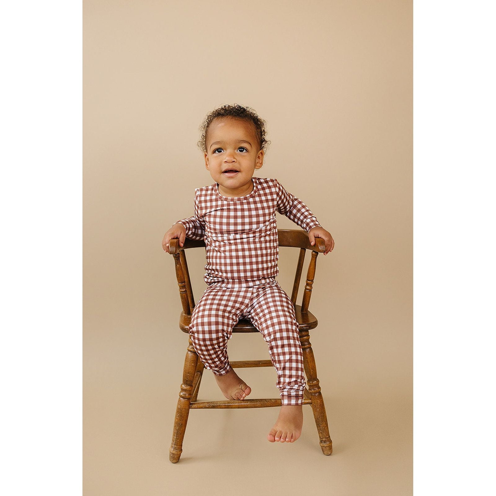 Bamboo Two Piece Set | Chocolate Gingham
