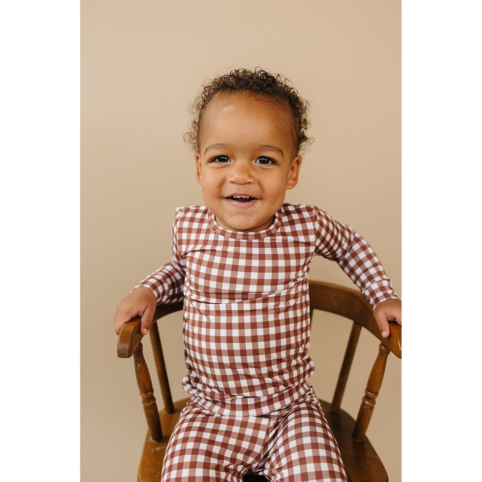 Bamboo Two Piece Set | Chocolate Gingham