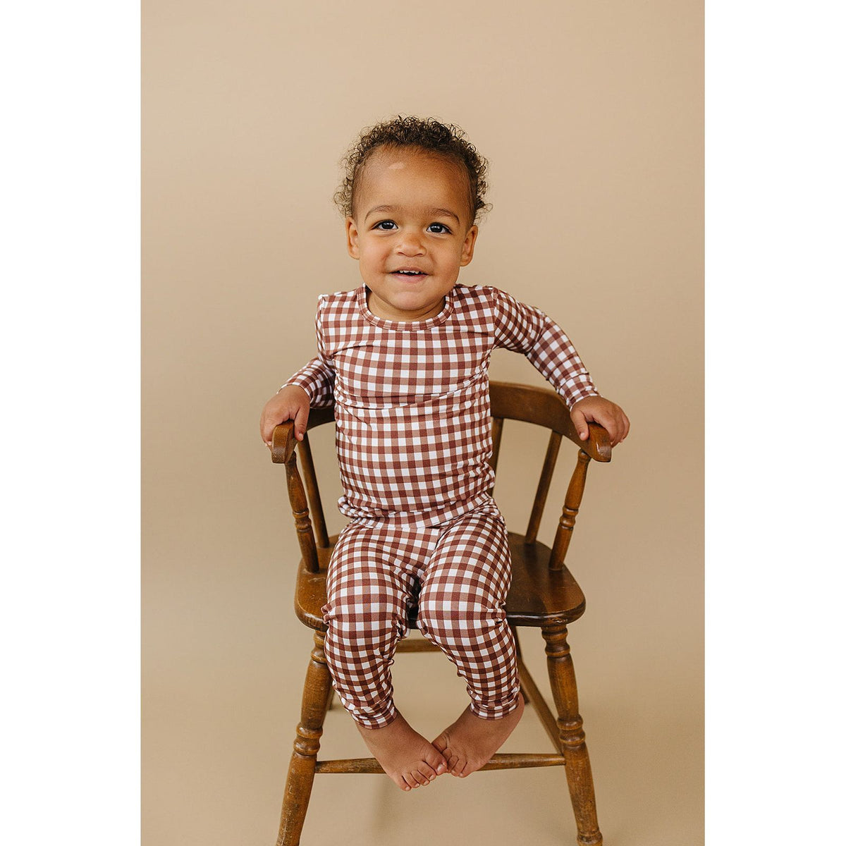 Bamboo Two Piece Set | Chocolate Gingham