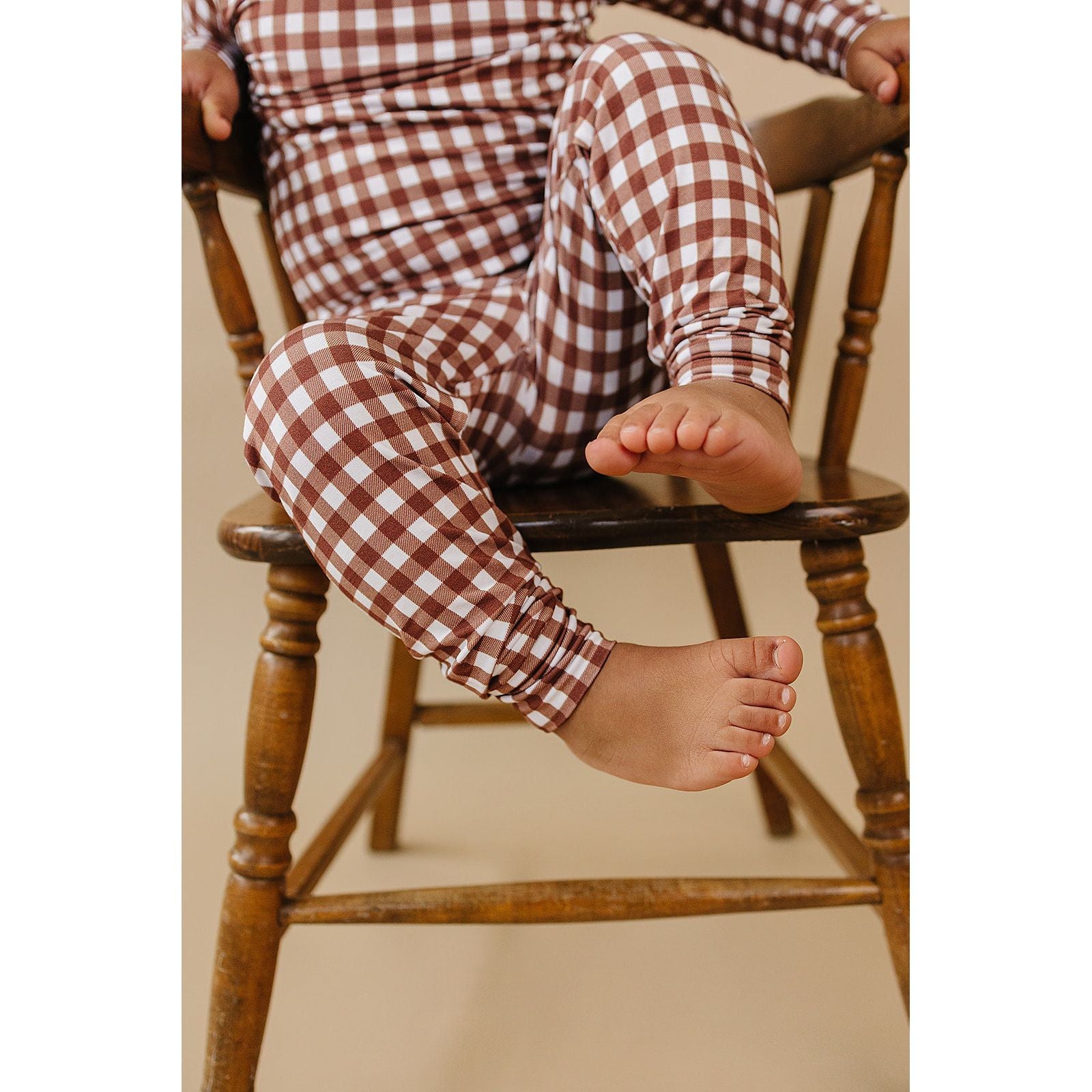 Bamboo Two Piece Set | Chocolate Gingham