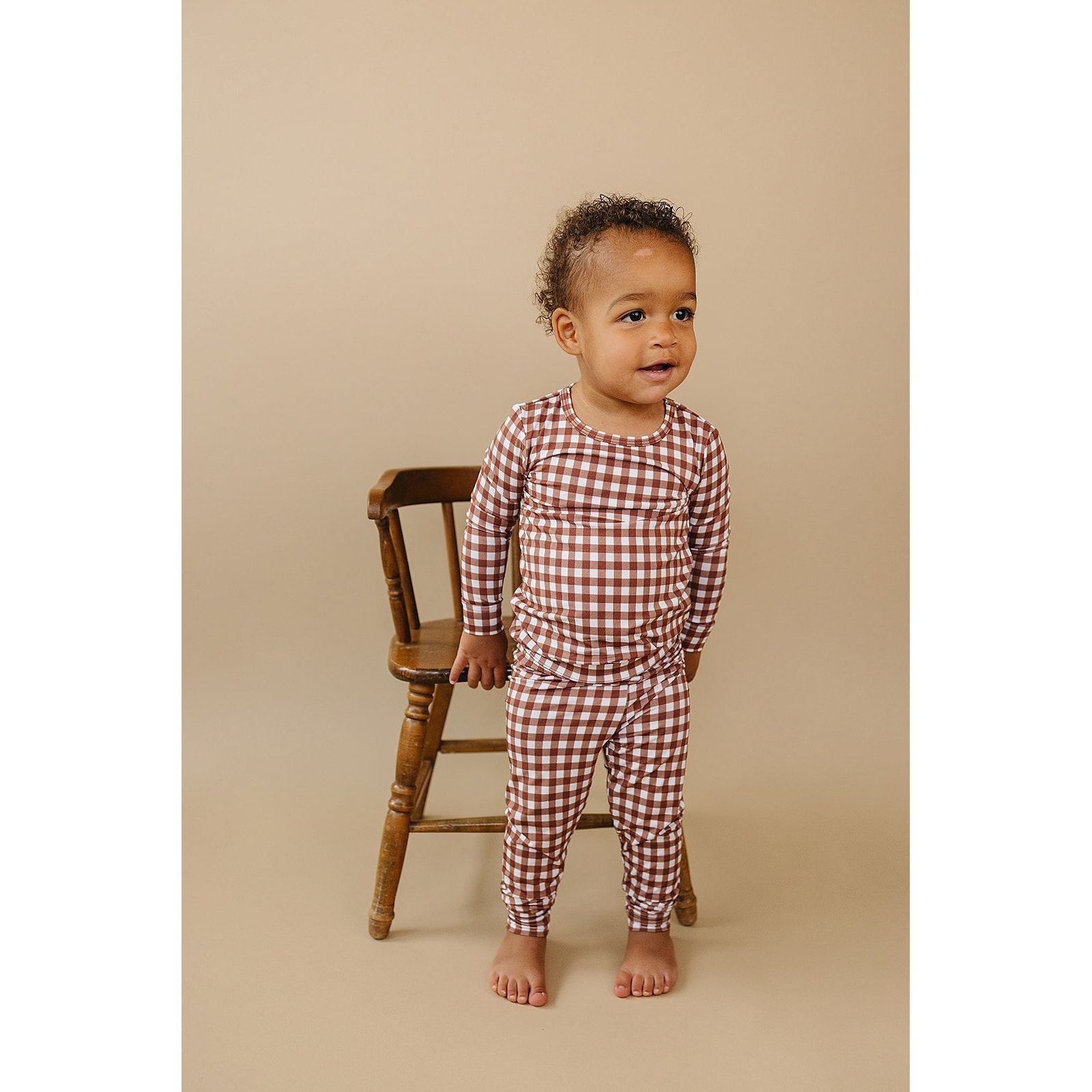 Bamboo Two Piece Set | Chocolate Gingham
