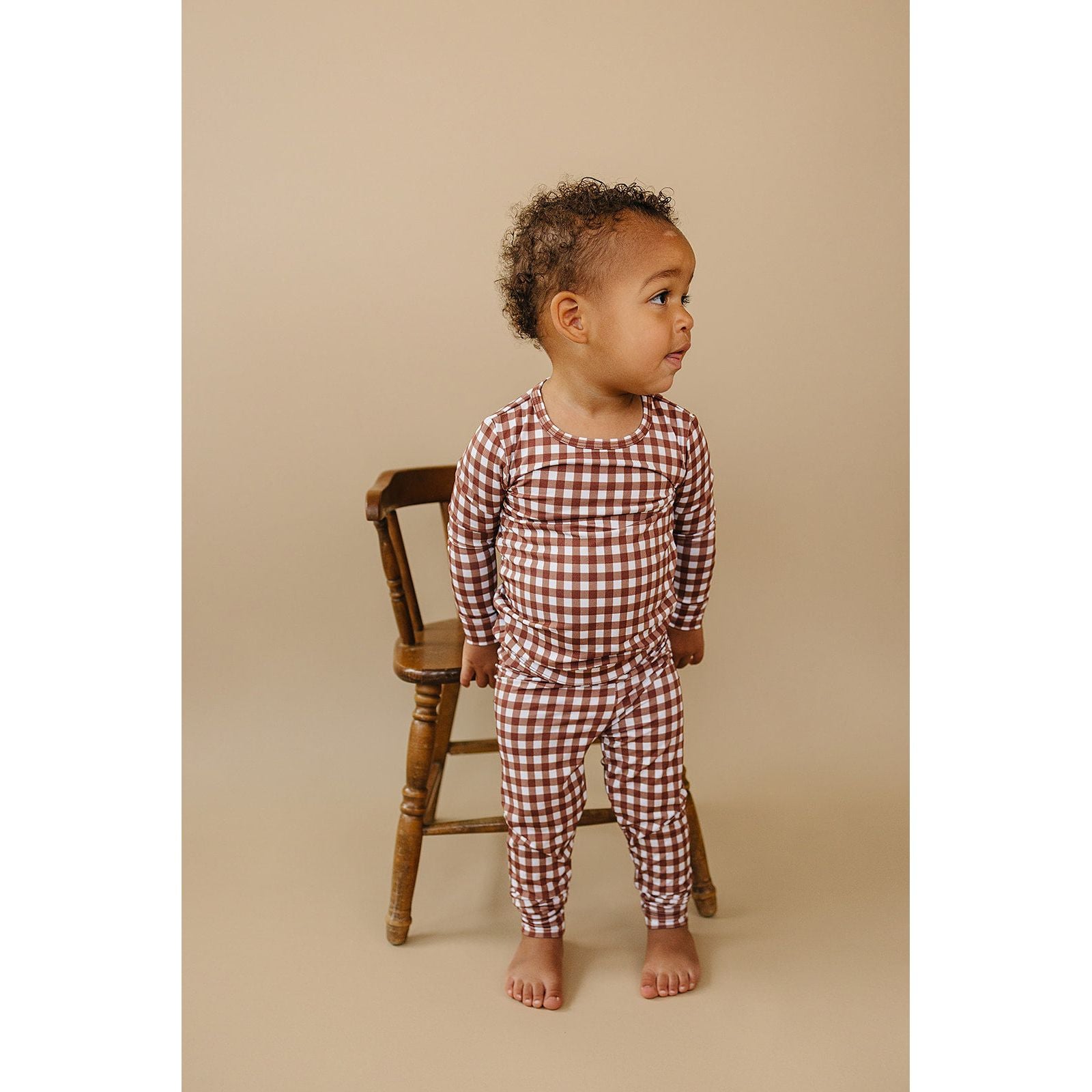 Bamboo Two Piece Set | Chocolate Gingham